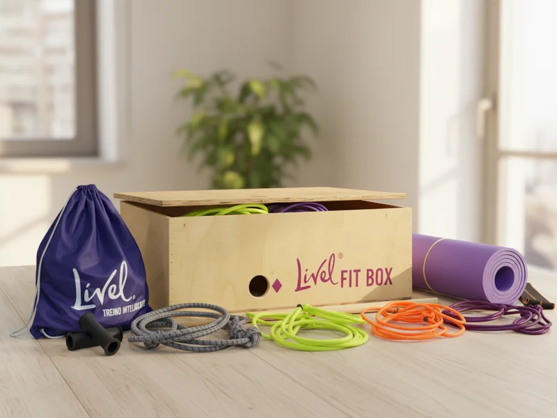 Livel FitBox com box, bag, colchonete, bastão e elásticos Livel FitBox com box, bag, colchonete, bastão e elásticos